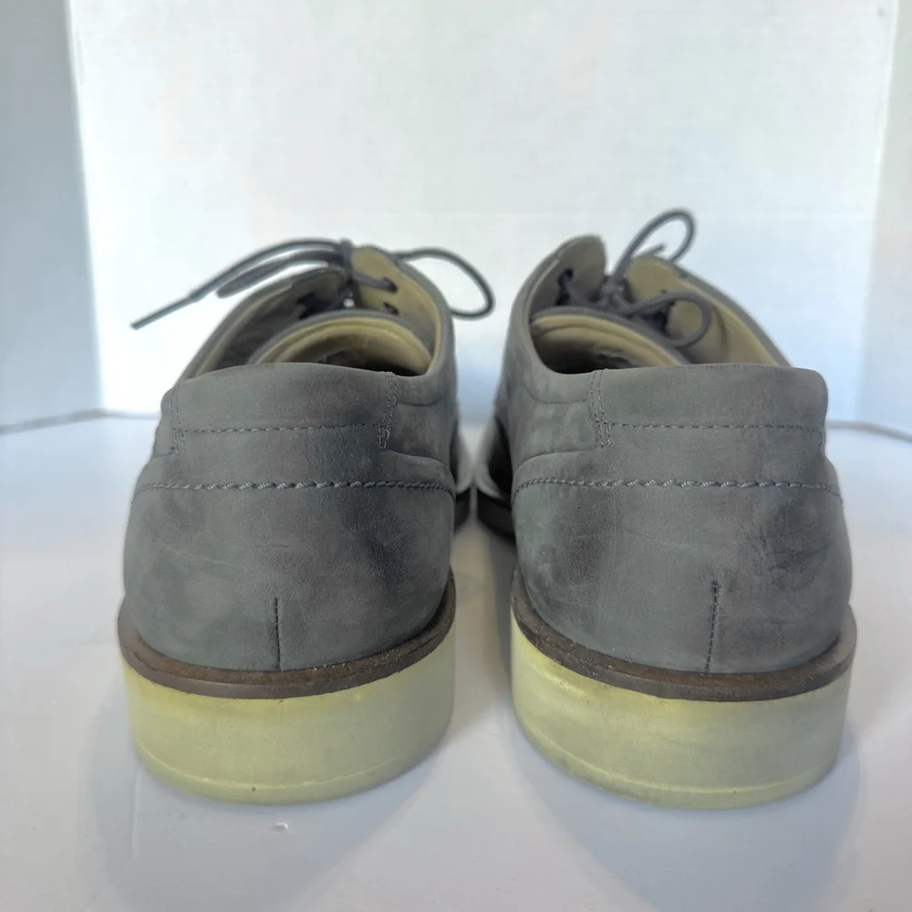 ECCO Men’s Gray Suede Perforated Oxford Shoes US 13 EU 47 Lightweight Comfort